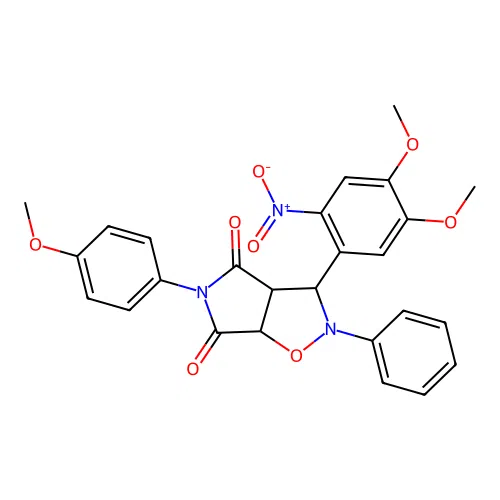 3-(4,5-dimethoxy-2-nitrophenyl)-5-(4-methoxyphenyl)-2-phenyl-3a,6a-dihydro-3H-pyrrolo[3,4-d][1,2]oxazole-4,6-dione structure