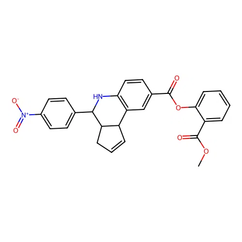 2-(methoxycarbonyl)phenyl 4-(4-nitrophenyl)-3a,4,5,9b-tetrahydro-3H-cyclopenta[c]quinoline-8-carboxylate structure