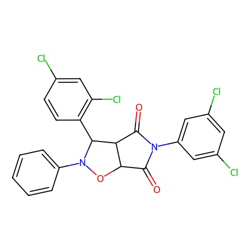 3-(2,4-dichlorophenyl)-5-(3,5-dichlorophenyl)-2-phenyl-3a,6a-dihydro-3H-pyrrolo[3,4-d][1,2]oxazole-4,6-dione structure