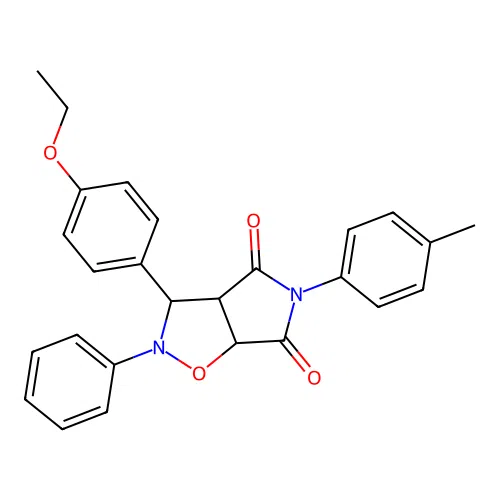 3-(4-ethoxyphenyl)-2-phenyl-5-(p-tolyl)dihydro-2H-pyrrolo[3,4-d]isoxazole-4,6(5H,6aH)-dione structure