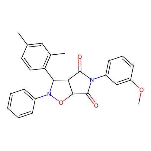 3-(2,4-dimethylphenyl)-5-(3-methoxyphenyl)-2-phenyl-3a,6a-dihydro-3H-pyrrolo[3,4-d][1,2]oxazole-4,6-dione structure