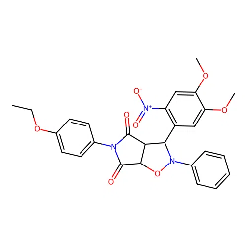 3-(4,5-dimethoxy-2-nitrophenyl)-5-(4-ethoxyphenyl)-2-phenyl-3a,6a-dihydro-3H-pyrrolo[3,4-d][1,2]oxazole-4,6-dione structure