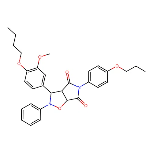 3-(4-butoxy-3-methoxyphenyl)-2-phenyl-5-(4-propoxyphenyl)-3a,6a-dihydro-3H-pyrrolo[3,4-d][1,2]oxazole-4,6-dione structure