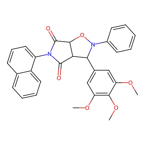 5-(naphthalen-1-yl)-2-phenyl-3-(3,4,5-trimethoxyphenyl)dihydro-2H-pyrrolo[3,4-d][1,2]oxazole-4,6(3H,5H)-dione structure