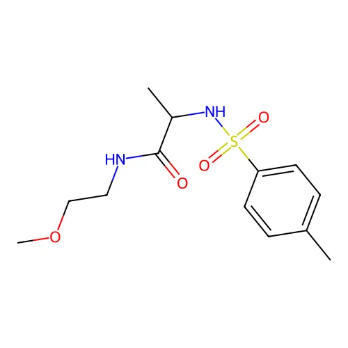 N-(2-methoxyethyl)-N~2~-[(4-methylphenyl)sulfonyl]alaninamide structure