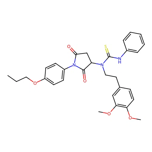 1-[2-(3,4-dimethoxyphenyl)ethyl]-1-[2,5-dioxo-1-(4-propoxyphenyl)pyrrolidin-3-yl]-3-phenylthiourea structure