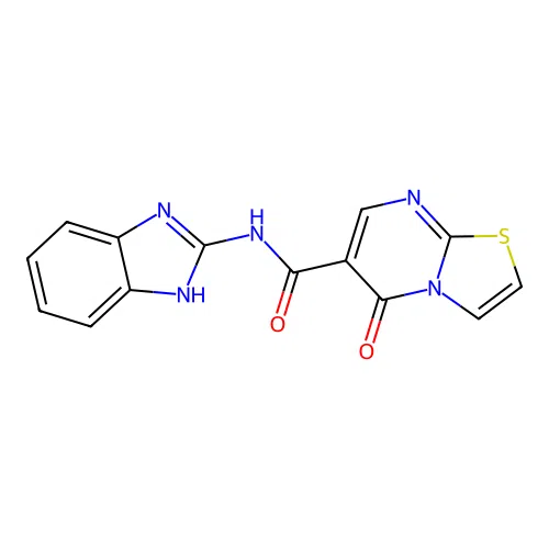 N-(1H-benzo[d]imidazol-2-yl)-5-oxo-5H-thiazolo[3,2-a]pyrimidine-6-carboxamide structure