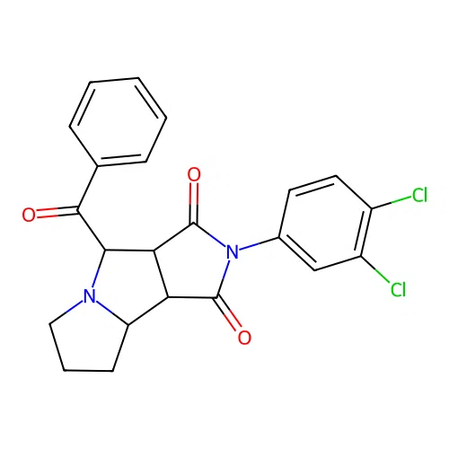 4-benzoyl-2-(3,4-dichlorophenyl)hexahydropyrrolo[3,4-a]pyrrolizine-1,3(2H,8bH)-dione structure