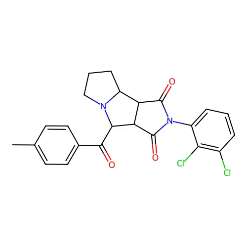 2-(2,3-dichlorophenyl)-4-(4-methylbenzoyl)-4,6,7,8,8a,8b-hexahydro-3aH-pyrrolo[3,4-a]pyrrolizine-1,3-dione structure