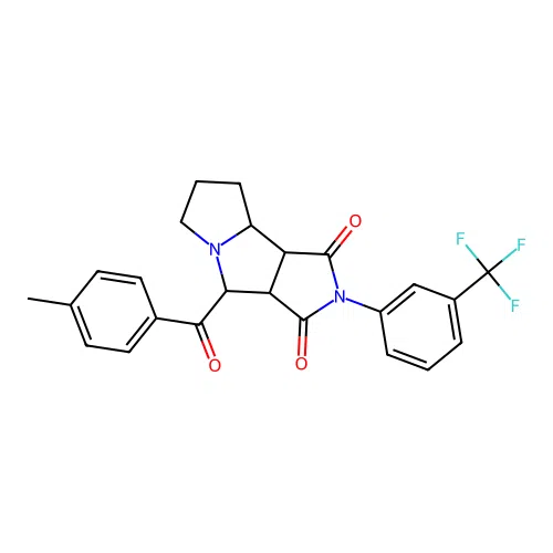 4-(4-methylbenzoyl)-2-(3-(trifluoromethyl)phenyl)hexahydropyrrolo[3,4-a]pyrrolizine-1,3(2H,8bH)-dione structure