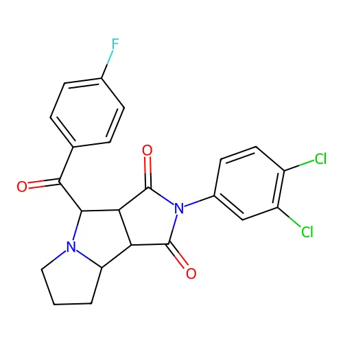 2-(3,4-dichlorophenyl)-4-(4-fluorobenzoyl)-4,6,7,8,8a,8b-hexahydro-3aH-pyrrolo[3,4-a]pyrrolizine-1,3-dione structure
