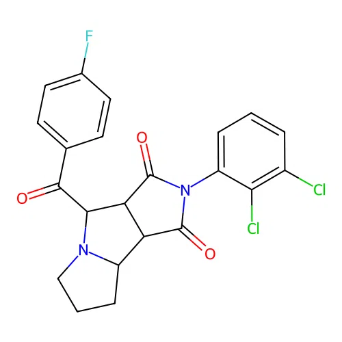 2-(2,3-dichlorophenyl)-4-(4-fluorobenzoyl)-4,6,7,8,8a,8b-hexahydro-3aH-pyrrolo[3,4-a]pyrrolizine-1,3-dione structure
