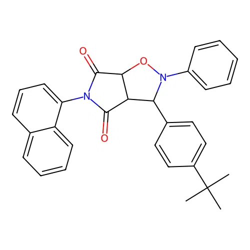 3-(4-(tert-butyl)phenyl)-5-(naphthalen-1-yl)-2-phenyldihydro-2H-pyrrolo[3,4-d]isoxazole-4,6(5H,6aH)-dione structure