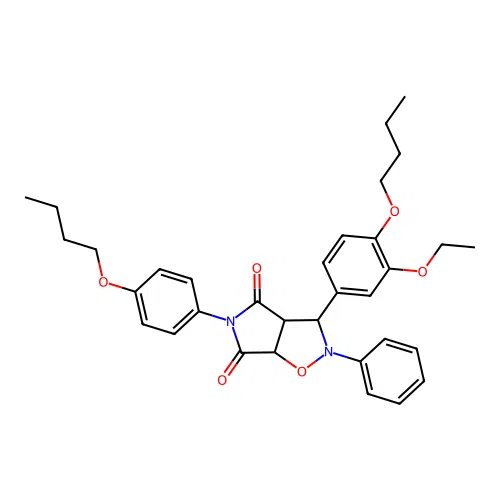 3-(4-butoxy-3-ethoxyphenyl)-5-(4-butoxyphenyl)-2-phenyl-3a,6a-dihydro-3H-pyrrolo[3,4-d][1,2]oxazole-4,6-dione structure