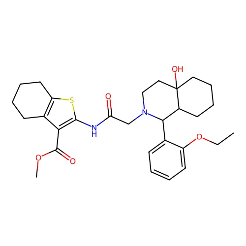 methyl 2-({[1-(2-ethoxyphenyl)-4a-hydroxyoctahydro-2(1H)-isoquinolinyl]acetyl}amino)-4,5,6,7-tetrahydro-1-benzothiophene-3-carboxylate structure