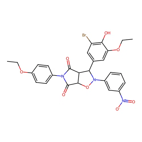 3-(3-bromo-5-ethoxy-4-hydroxyphenyl)-5-(4-ethoxyphenyl)-2-(3-nitrophenyl)dihydro-2H-pyrrolo[3,4-d]isoxazole-4,6(5H,6aH)-dione structure