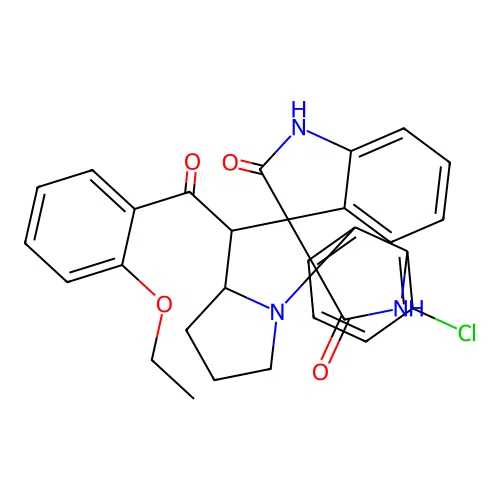 7''-chloro-1'-[(2-ethoxyphenyl)carbonyl]-1,1'',2,2'',5',6',7',7'a-octahydro-1'H-dispiro[indole-3,2'-pyrrolizine-3',3''-indole]-2,2''-dione structure