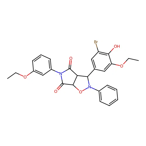 3-(3-bromo-5-ethoxy-4-hydroxyphenyl)-5-(3-ethoxyphenyl)-2-phenyl-3a,6a-dihydro-3H-pyrrolo[3,4-d][1,2]oxazole-4,6-dione structure