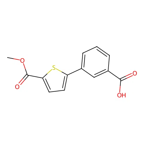 3-(5-methoxycarbonylthiophen-2-yl)benzoic Acid structure