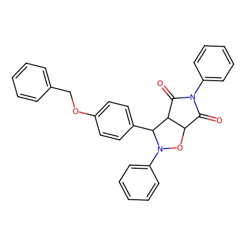 3,7-diphenyl-8-(4-phenylmethoxyphenyl)-6-oxa-3,7-diazabicyclo[3.3.0]octane-2,4-dione structure
