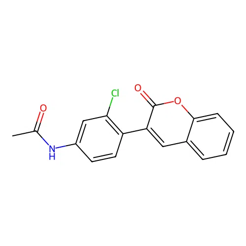 N-[3-chloro-4-(2-oxo-2H-chromen-3-yl)phenyl]acetamide structure