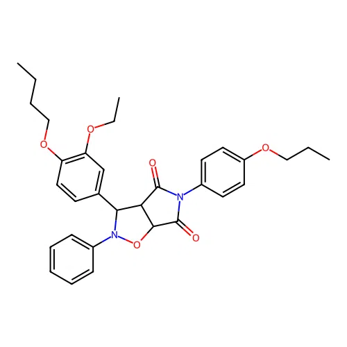 3-(4-butoxy-3-ethoxyphenyl)-2-phenyl-5-(4-propoxyphenyl)-3a,6a-dihydro-3H-pyrrolo[3,4-d][1,2]oxazole-4,6-dione structure