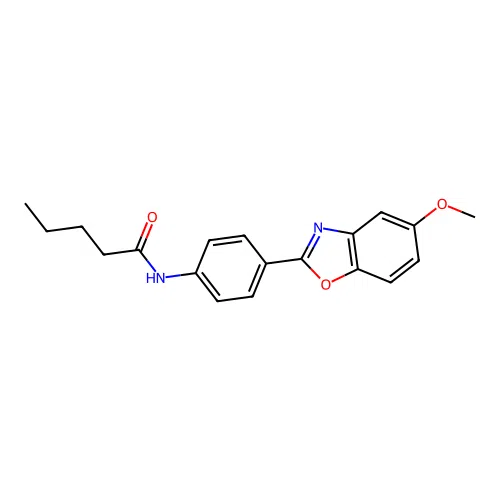 N-[4-(5-methoxy-1,3-benzoxazol-2-yl)phenyl]pentanamide structure