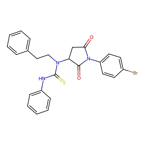 1-(1-(4-Bromophenyl)-2,5-dioxopyrrolidin-3-yl)-1-phenethyl-3-phenylthiourea structure