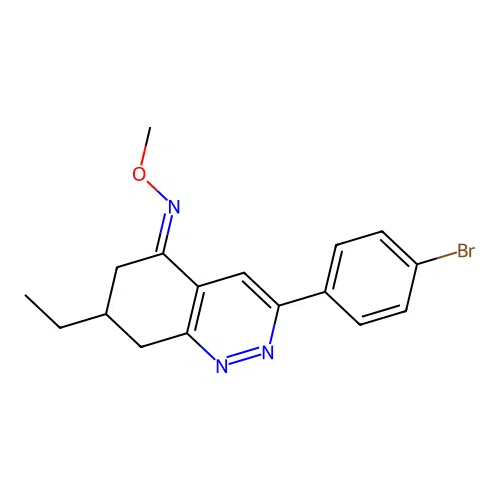Aza(3-(4-bromophenyl)-7-ethyl(6,7,8-trihydrocinnolin-5-ylidene))methoxymethane structure