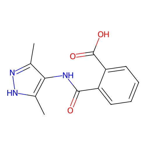 2-[(3,5-dimethyl-1H-pyrazol-4-yl)carbamoyl]benzoic acid structure