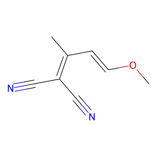 [(2E)-3-methoxy-1-methylprop-2-en-1-ylidene]malononitrile structure