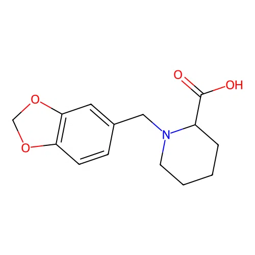 1-(1,3-Benzodioxol-5-ylmethyl)piperidine-2-carboxylic acid structure
