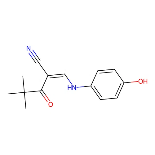 2-[(4-Hydroxyanilino)methylene]-4,4-dimethyl-3-oxo-pentanenitrile structure