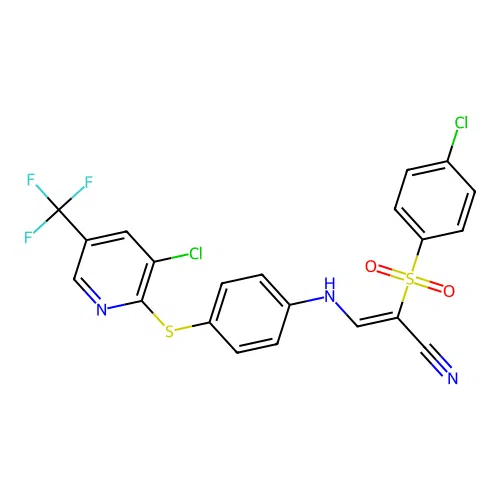 C21H12Cl2F3N3O2S2 structure