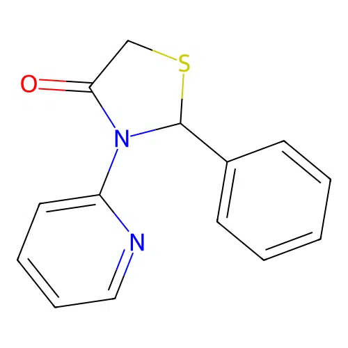 2-Phenyl-3-(2-pyridyl)-1,3-thiazolidin-4-one structure