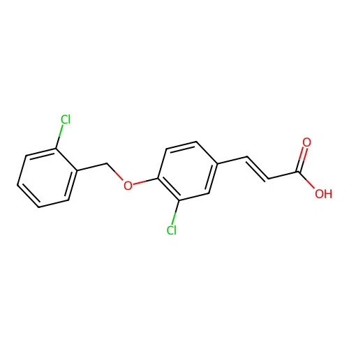 3-[3-Chloro-4-[(2-chlorophenyl)methoxy]phenyl]prop-2-enoic acid structure