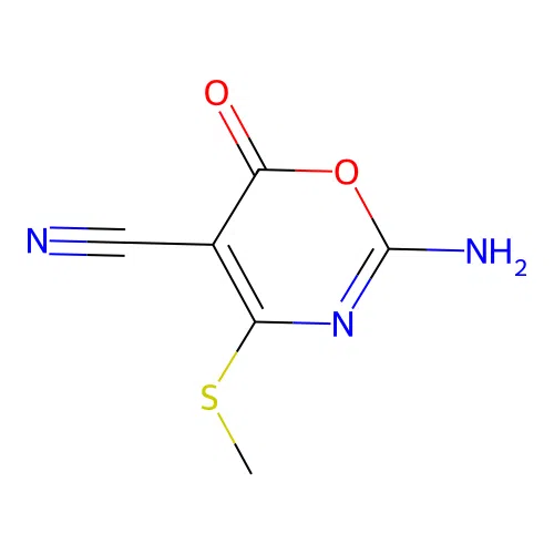 InChI=1/C6H5N3O2S/c1-12-4-3(2-7)5(10)11-6(8)9-4/h1H3,(H2,8,9 structure