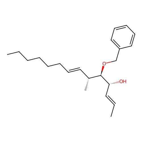 2,7-Tetradecadien-4-ol, 6-methyl-5-(phenylmethoxy)-, (2E,4R*,5R*,6R*,7E)- structure