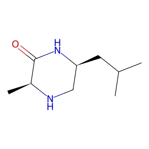 (3S,6S)-3-Methyl-6-(2-methylpropyl)-2-piperazinone structure