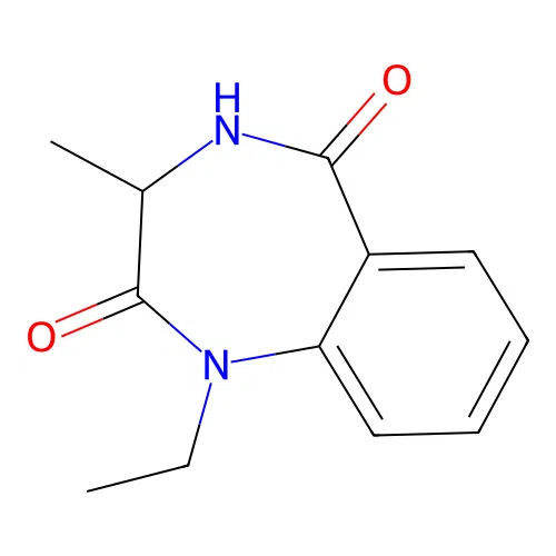 1-Ethyl-3-methyl-3,4-dihydro-1,4-benzodiazepine-2,5-dione structure