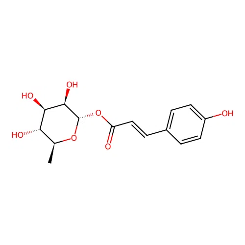 1-(4-Coumaroyl)alpha-rhamnopyranose structure