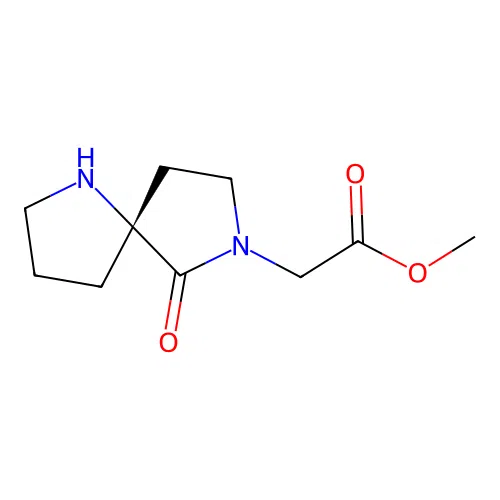Methyl (5R)-6-oxo-1,7-diazaspiro[4.4]nonane-7-acetate structure