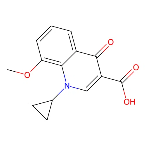 1-Cyclopropyl-8-methoxy-4-oxoquinoline-3-carboxylic acid structure