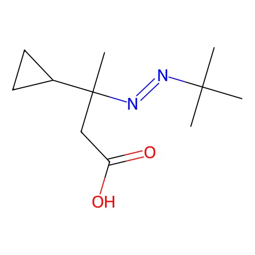 3-(Tert-butyldiazenyl)-3-cyclopropylbutanoic acid structure