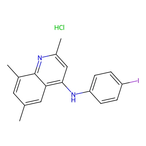 N-(4-iodophenyl)-2,6,8-trimethylquinolin-4-amine hydrochloride structure