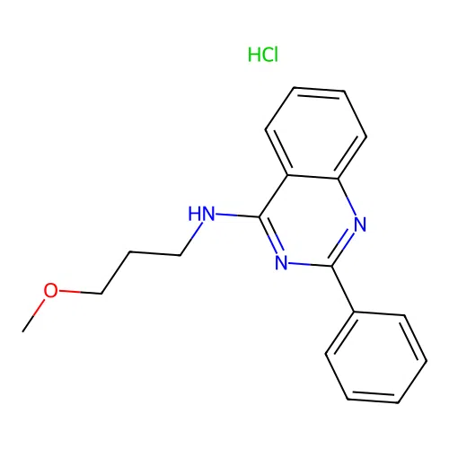 N-(3-methoxypropyl)-2-phenylquinazolin-4-amine hydrochloride structure