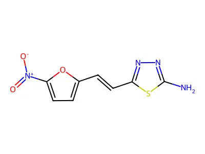5-(2-(5-Nitrofuran-2-yl)vinyl)-1,3,4-thiadiazol-2-amine structure