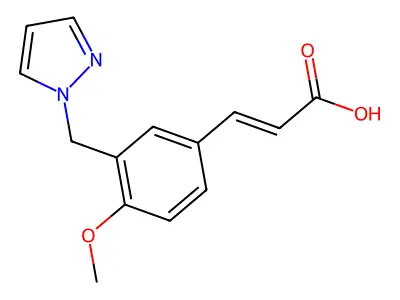 3-[4-methoxy-3-(pyrazol-1-ylmethyl)phenyl]prop-2-enoic Acid structure