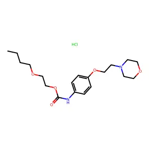 Carbanilic acid, p-(2-morpholinoethoxy)-, 2-butoxyethyl ester, hydrochloride structure
