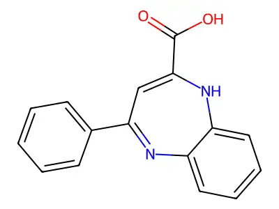 2-phenyl-1H-1,5-benzodiazepine-4-carboxylic acid structure